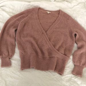 Cotton Candy LA Pink Wrap Sweater